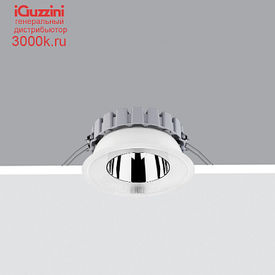 QW29 Easy Space iGuzzini Ø 225 mm - neutral white - DALI - UGR<19 - Black / transparent / chrome
