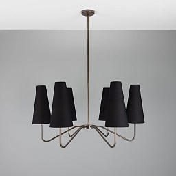 MLF356 Mullan Lighting Para подвесная люстра с шестью текстильными абажурами