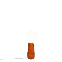 Kokeshi Small, белое матированное стекло, терракотовое керамическое основание