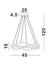 Triac Dimmable Black Aluminium & Acrylic LED 27 Watt 220-240 Volt 1894Lm 3000K IP20 D: 45 H: 120 cm
