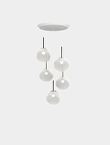 Подвесная система Tom Dixon Melt Opal Mini-Round - Опаловый полированный Поликарбонат с Серебро фурнитура