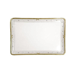 0004958-402 Villari Butterfly лоток прямоугольный бело-золотой