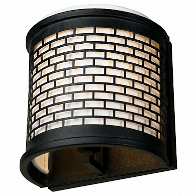 настенный светильник с металлическим перфорированным абажуром черного цвета