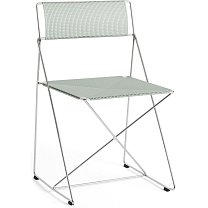 X-Line Chair, сиденье и спинка сталь с порошковым покрытием, бледная липа (pale linden) / каркас хромированная сталь (для помещений)