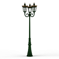 Louvre N° 10; one-piece clear glass Built-in LED 2700°K warm white 3x13W; British green