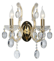 HOLLYWOOD AP2 GOLD Crystal Lux HOLLYWOOD настенное бра с хрустальными подвесками и золотистой арматурой