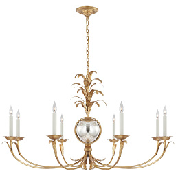 CHC5372GI Visual Comfort Gramercy подвесная многорожковая люстра с изогнутыми позолоченными держателями ламп