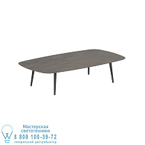ВЫСОКИЙ СТОЛ STYLETTO LOUNGE 220x120CM АЛЮМИНИЕВЫЕ НОЖКИ АНТРАЦИТОВАЯ КЕРАМИЧЕСКАЯ СТОЛЕШНИЦА TERRA MARRONE Royal Botania
