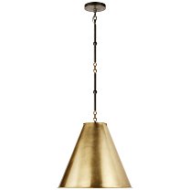 Goodman Small Hanging Light бронза и полированная старая латунь с абажуром из полированной старой латуни