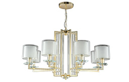 NICOLAS SP-PL8 GOLD/WHITE Crystal Lux Nicolas подвесная люстра с восемью плафонами на золотом каркасе