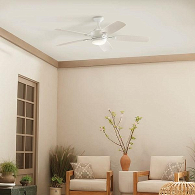 56" Tranquil 5 Blade LED Outdoor Ceiling Fan White люстра-вентилятор 310080WH Kichler