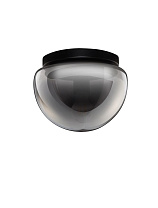 Smokey Gray Glass Matt Black Metal LED E27 1x12Watt 100-240Volt IP20 Bulb Excluded D:24.5 H:19 cm