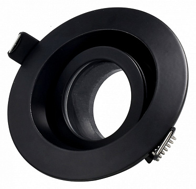 точечный потолочный светильник черного цвета с поворотным отражателем