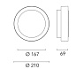 Platter Flos Outdoor Накладной потолочный или настенный светильник круглый серый синий f-o-1082 — фото 1
