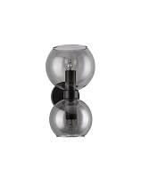 Smokey Glass Black Metal Base LED E14 2x5 Watt 100-240 Volt IP20 Bulb Excluded D: 15 W: 18.5 H: 25.5 cm