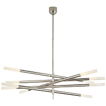 Rousseau Grande Ten Light Articulating Chandelier полированный никель с гравированным кристаллом