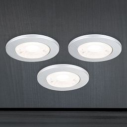 Str 10-491 silber/EBL 3er SET 3W/300lm/3 Orion Artist встраиваемый потолочный светильник круглой формы с матовым рассеивателем (набор из трёх)