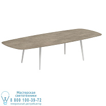 НИЗКИЙ ОБЕДЕННЫЙ СТОЛ STYLETTO 300X120CM АЛЮМИНИЕВЫЕ НОЖКИ БЕЛАЯ КЕРАМИЧЕСКАЯ СТОЛ TERRA SABBIA Royal Botania