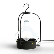 La Hutte N° 2; Clear glass E27 23W Plug; Black grey