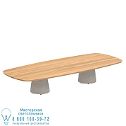 Стол Conix высотой 300x120см из бетона и тикового дерева Royal Botania