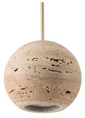 подвесной светильник сферической формы из камня бежевый