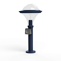 Dallas N° 7; Smoked polycarbonate E27 75W Plug; Matt azure blue