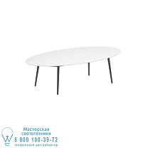 НИЗКИЙ ОБЕДЕННЫЙ СТОЛ STYLETTO 250X130CM АЛЮМИНИЕВЫЕ НОЖКИ БРОНЗОВАЯ КЕРАМИЧЕСКАЯ СТОЛЕШНИЦА БЕЛЫЙ Royal Botania