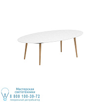 STYLETTO СТАНДАРТНЫЙ ОБЕДЕННЫЙ СТОЛ 250X130CM ТИК НОЖКИ КЕРАМИЧЕСКАЯ СТОЛЕШНИЦА БЕЛЫЙ Royal Botania