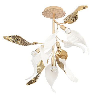 потолочный светильник с декоративными элементами в виде листьев