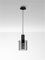 Smokey Glass Sandy Black Steel LED E27 1x12Watt 220-240Volt IP20 Bulb Excluded D:18 H:154 cm