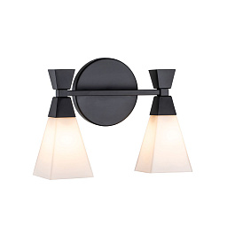 BOWTIE-2-MB Elstead Bowtie двухламповое настенное бра с коническими матовыми стеклянными плафонами на горизонтальной планке