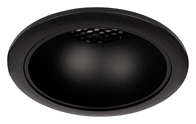 встраиваемый точечный светильник чёрного цвета с глубоким отражателем