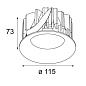 Smart cake 115 diffuse IP54 LED GE встраиваемый в потолок светильник Modular