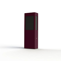 108018066 Roger Pradier Brick2 садовый столбик бордового цвета с корпусом и стеклянным плафоном