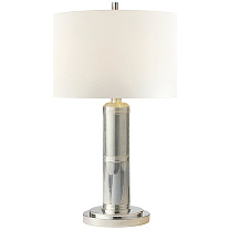 Longacre Small Table Lamp полированный никель с льняным абажуром