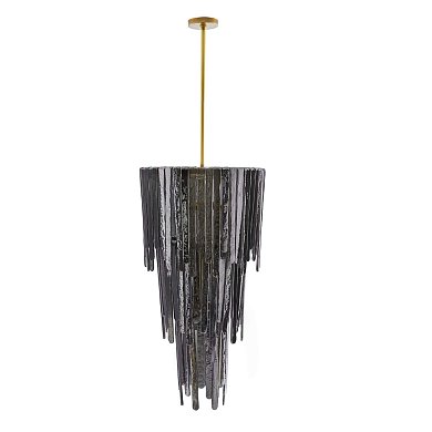Люстра Arteriors Raine, дымчато-голубое стекло и латунь