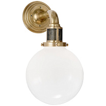 McCarren Single Sconce натуральная латунь с белым стеклом