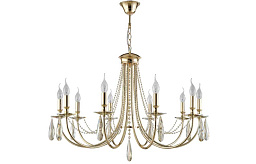 VICTORIA SP10 GOLD/AMBER Crystal Lux VICTORIA классическая люстра с десятью рожками и стеклянными подвесками