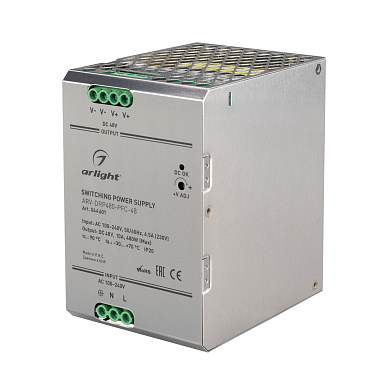 044601 Arlight LED драйвер ARV-DRP480-PFC-48 (48V, 10A, 480W)