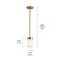 Ciona 4" 1 Light Mini Pendant with Round Ribbed Glass Brushed Natural Brass подвесной светильник 52431BNB Kichler — фото 2