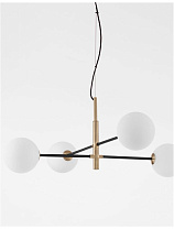 Opal Glass Satin Gold & Black Metal LED G9 4x5 Watt 100-240 Volt IP20 Bulb Excluded L: 103 W: 85 H: 130 cm