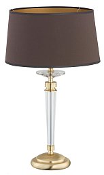 ZOL-LG-1(P/A) Kutek Zola настольная лампа с широким текстильным абажуром и прозрачной декоративной стойкой