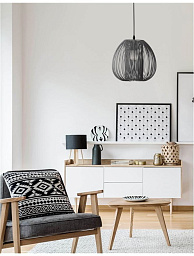9586153 Nova Luce Desire подвесной светильник с абажуром из черной проволоки на шнуре