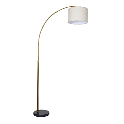 A4060PN-1PB Arte Lamp PAOLO торшер с белым абажуром и изогнутой стойкой