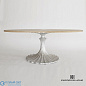 Flute Table Top-Oval-Cerused Oak-78 Global Views стол