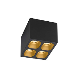 PIRRO SPOT SURFACE 4.1 Jet Black + Gold Wever Ducre Pirro накладной потолочный светильник черно-золотой