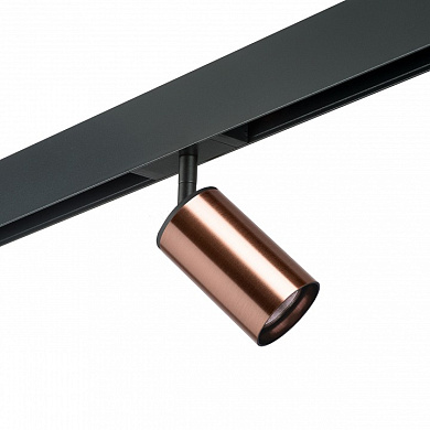 трековый светильник цилиндрический медного оттенка