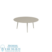 STYLETTO LOW LOUNGE TABLE Ø 120CM АЛЮМИНИЕВЫЕ НОЖКИ ГРИБНАЯ КЕРАМИЧЕСКАЯ ВЕРХНЯЯ ВЕРХНЯЯ СЕРАЯ ЖЕМЧУЖИНА Royal Botania