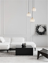 Gradient White Glass Brass Gold Metal LED E27 3x12 Watt 100-240Volt IP20 Bulb Excluded D: 30 H: 120 cm