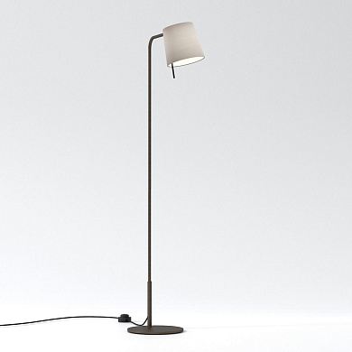 напольный светильник с абажуром и круглым основанием бронзовый корпус